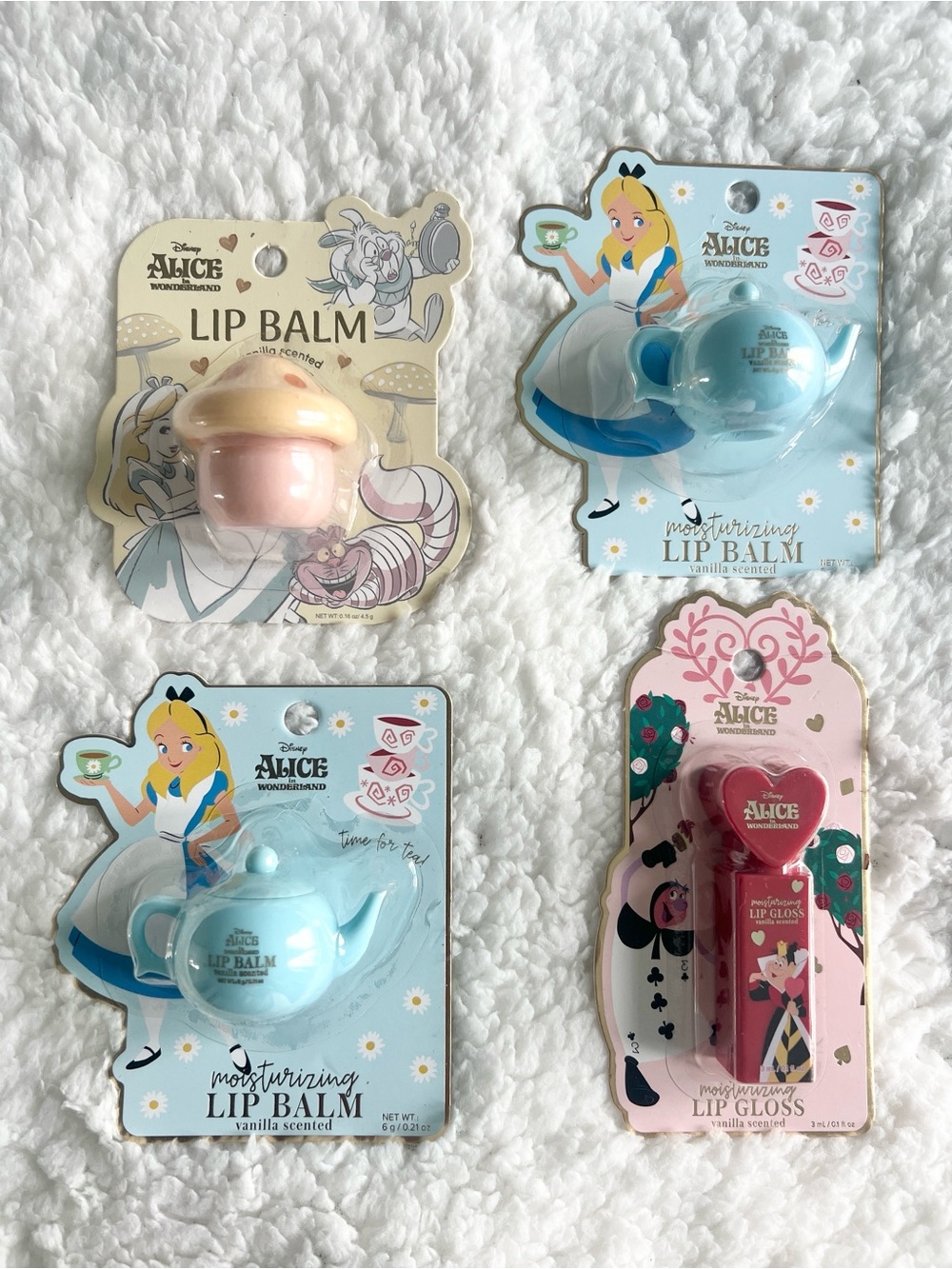 Disney Alice in Wonderland Lip Balm & Lip Gloss Set of 4